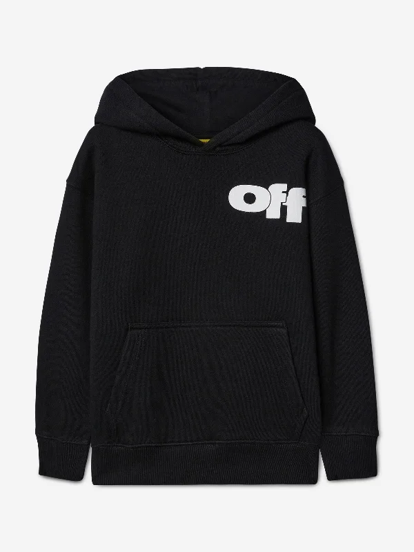Off-White Kids Type Graphic Hoodie in Black Off-White Kids Type Graphic Hoodie in Black