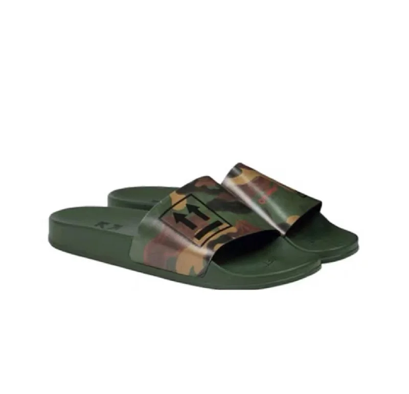 Off-White Double Arrow Camouflage Slides Green
