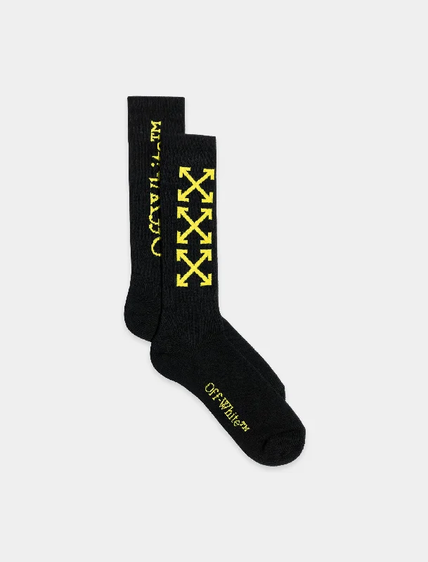 OFF WHITE ARROW BOOKISH MEDIUM SOCKS