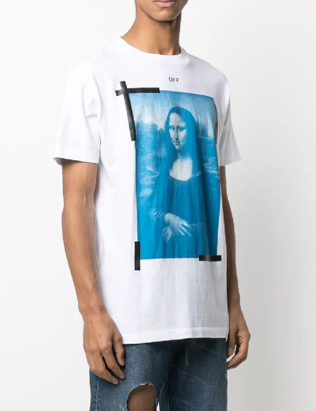 Off-White S/S Slim Fit Blue Mona Lisa T-Shirt (White) Off-White S/S Slim Fit Blue Mona Lisa T-Shirt (White)