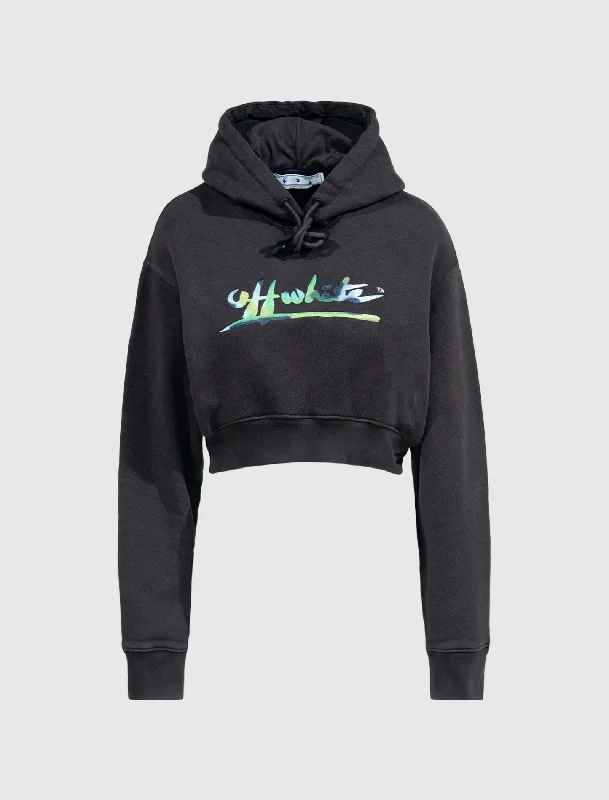 OFF WHITE WOMEN'S SUPER CROP HOODIE OFF WHITE WOMEN'S SUPER CROP HOODIE