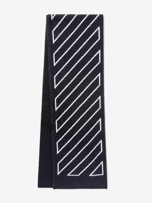 Off-White Kids Bookish Diagonal Scarf in Black Off-White Kids Bookish Diagonal Scarf in Black