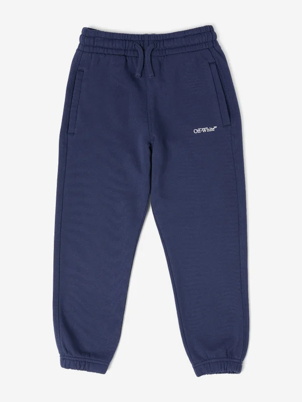 Off-White Kids Bookish Diagonal Joggers in Blue Off-White Kids Bookish Diagonal Joggers in Blue