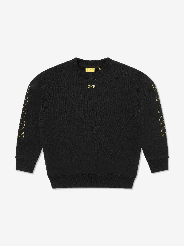 Kids Arrow Stitched Sweatshirit in Black Kids Arrow Stitched Sweatshirit in Black