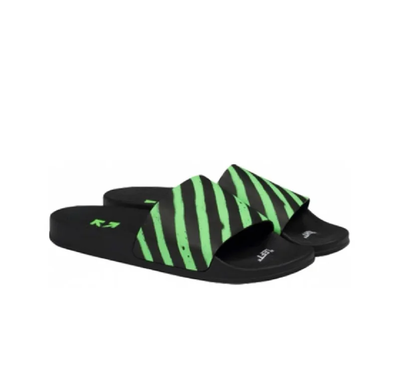 OFF-WHITE Spray Stripes Slides Green