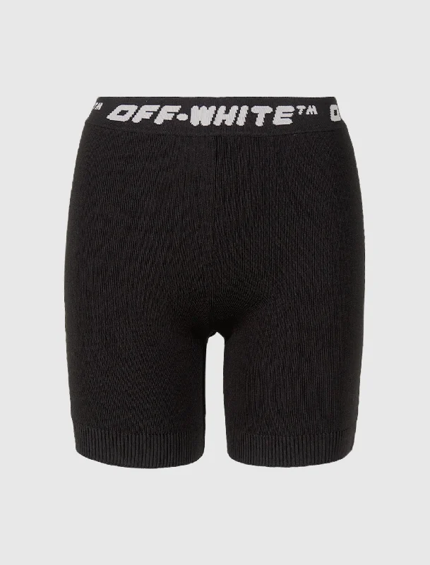 OFF WHITE WOMEN'S LOGO BAND SHORTS OFF WHITE WOMEN'S LOGO BAND SHORTS