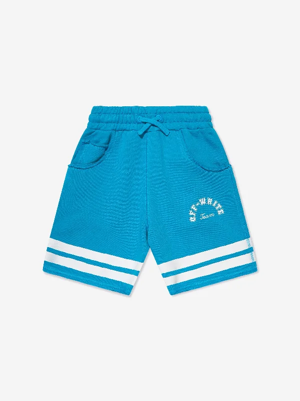 Off-White Boys Team 23 Sweat Shorts in Blue Off-White Boys Team 23 Sweat Shorts in Blue