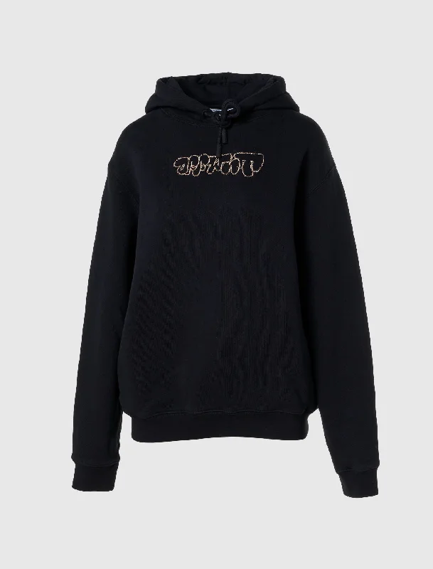 OFF WHITE WOMEN'S EMBROIDERED SKETCH HOODIE OFF WHITE WOMEN'S EMBROIDERED SKETCH HOODIE