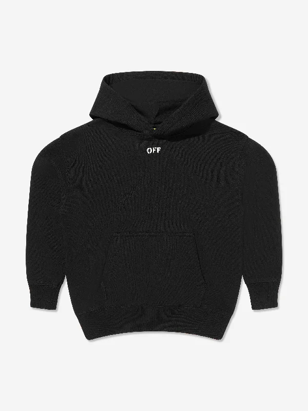 Boys Off Stamp Plain Hoodie in Black Boys Off Stamp Plain Hoodie in Black