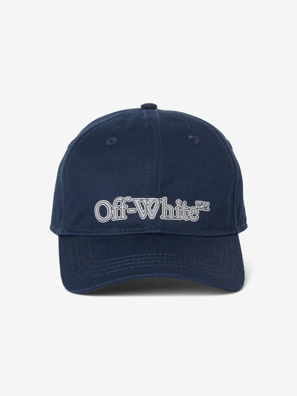 Off-White Kids Big Bookish Baseball Cap in Navy Off-White Kids Big Bookish Baseball Cap in Navy